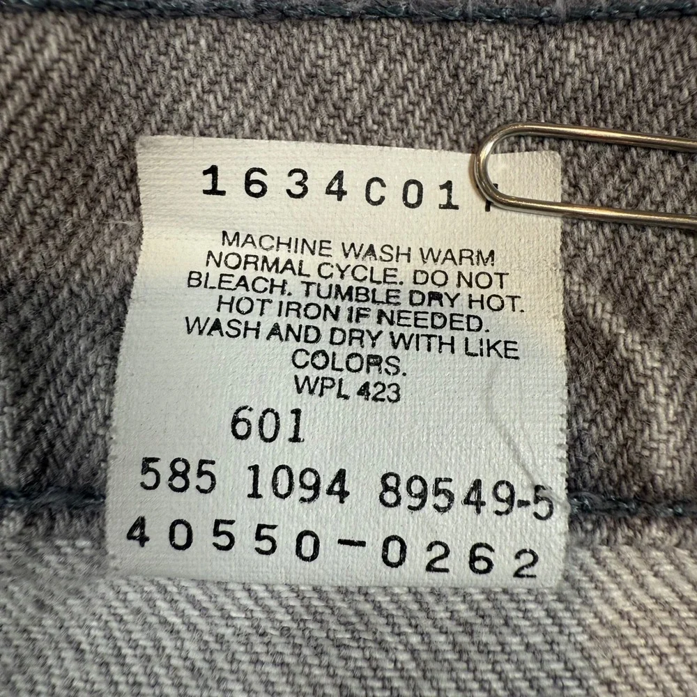 Vintage‎ 90s Levi's Gray Orange Tab 550 Relaxed Fit Tapered USA Made Size 34x34
